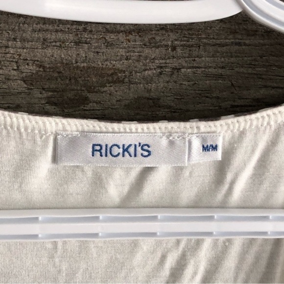 RICKI'S Size Med Yellow/Black/Grey Front Crossover Blouse - Picture 4 of 5